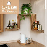 Hoekplank Hangende Wandplank Hout Rustiek Massief Grenenhout met 2 L-vormige Planken voor Keuken Badkamer Slaapkamer Woonkamer Boekenkast Zwevende Planken