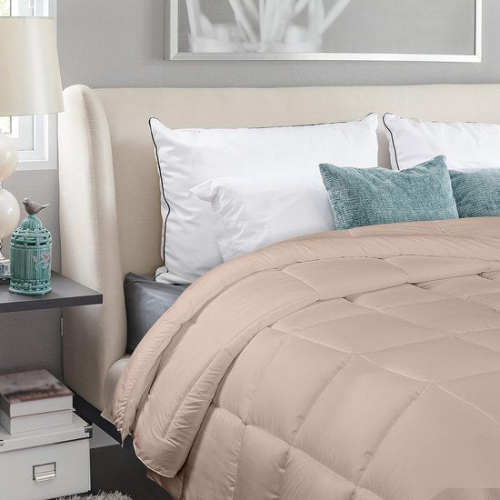 Dekbed 200 x 200 cm, zomerdekbed 200 GSM vulling, microvezeldekbed (beige)