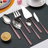 30-delige bestekset met handvat in maanoppervlak en glanzende gouden titaniumcoating, moderne roestvrijstalen bestekset, bestekset, 6 couverts.