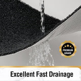 Antislip douchemat, 60 x 60 cm, badmat antislip met afvoer, zachte PVC Loofah antislipmat, badkuip, sneldrogende badmat, zwart