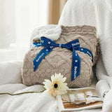 Deken voor de bank, gebreide deken, woondeken, knuffeldeken, 150 x 200, bankdeken, dubbel gezicht, extra zacht, wollig, woonkamer, wollen deken, taupe, bankdeken, bankdeken, bankdeken