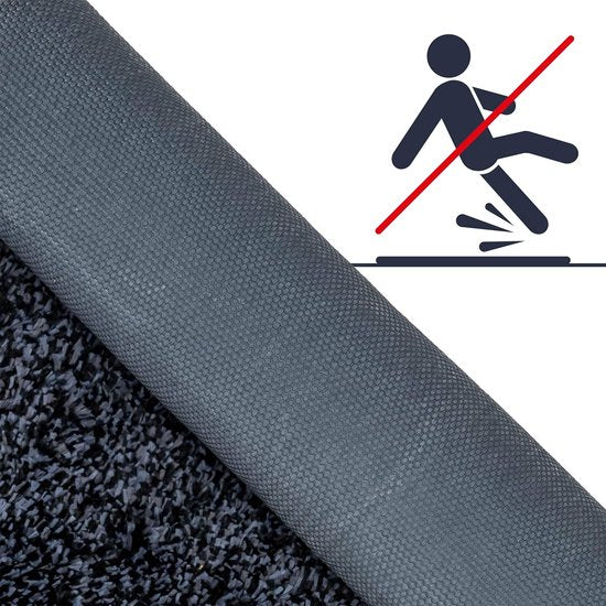 Magic Mat 50x90cm, blauw-zwart - ultra absorberend, wasbare en antislip deurmat van microvezel - zeer dun, past onder bijna elke deur