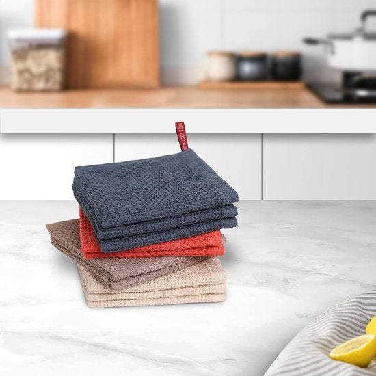 Theedoeken 100% katoen (set van 10) 30 x 30 cm zachte handdoeken absorberende doek reiniging keukendoeken, gemengde kleur