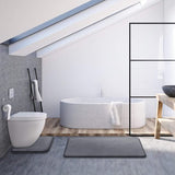 Badmat, set van 2 badmatten, antislip badkamertapijt en absorberend U-vormig contourtapijt, deurmat voor badkamer, douche, machinewasbaar en superzacht (grijs)