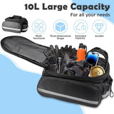 Fietstassen voor bagagedragers 10 tot 27L fietstassen, bagagedragertassen, waterdicht met regenhoes, reflecterende draaggreep en schouderband, multifunctionele fietstas