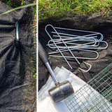 25x grondankers van gecoat staal - robuuste haringen voor bevestiging van worteldoek en folie - grondankers voor tuin en camping - rond (025 stuks - 200x25x3.8mm)