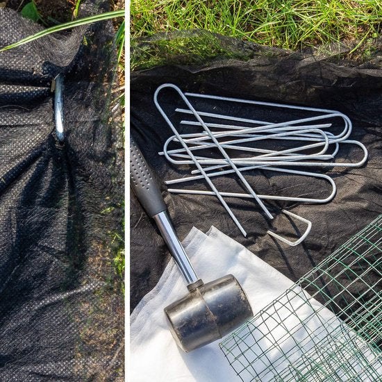 25x grondankers van gecoat staal - robuuste haringen voor bevestiging van worteldoek en folie - grondankers voor tuin en camping - rond (025 stuks - 200x25x3.8mm)