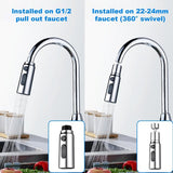 Tap Aerator, 3 Modes Kitchen Bathroom Tap Bubbler Filter with 2 (M22 and F24) Adapters, 360 Degree Swivel Multifunctional Water Saving for Kitchen/Bathroom Tap (Silver)