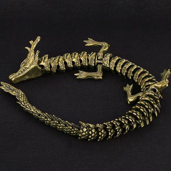 Koperdrakenbeeldje messing desktop Chinese draak figuur Fengshui-draak sculptuur Ambachten-Decoratie-Kantoor Ornament Geluks-Ornament Voor Nieuwjaarscadeau