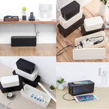3-pack kabelbox kabelorganizer kabelbox set kabelmanagement voor het opbergen van stekkerdozen oplaadadapters kabelbescherming veiligheid van kinderen en huisdieren zwart