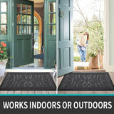 Deurmat voor buiten, antislip, 45 x 75 cm, vuilvangmat, outdoor, wasbaar, weerbestendig, voetmat voor buiten/binnen, voor huisdeur, balkon of terrasdeur, grijs