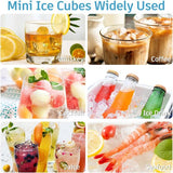 Mini-ijsblokjesvorm, ronde ijsblokjesvorm met deksel, 1 x 99 stuks kleine ijsblokjes, ijsblokjeshouder, ijsblokjesvorm met ijshouder en ijstang voor bier, cocktails, whisky, koffie, blauw