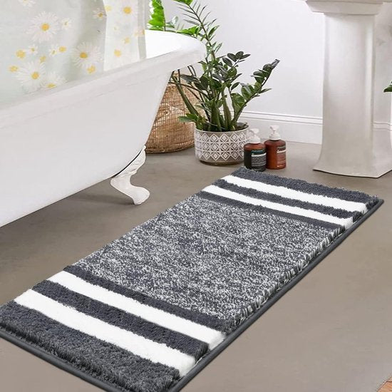Microvezel zachte badmatten en badmatten, groot, 60 x 120 cm, wollig, waterabsorberend, wasbaar, antislip, douchemat, voor woonkamer, slaapkamer