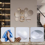 Spiegelstickers, ronde spiegeltegels, tegelspiegel, zelfklevend, zelfklevend, wanddecoratie, kleine wandspiegel, acryl spiegel, muursticker voor badkamer, keuken, woonkamer, 9 stuks