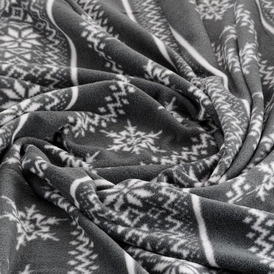Kerst Fleece Gooi Grote 50" x 60" Pluizige Microvezel Deken Gooi voor Bed Slaapbank Pluche Gezellige Winter Warmer Scandi Nordic Grijs