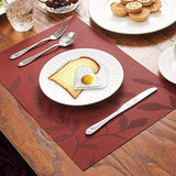 Placemat, afwasbaar, set van 6, pvc, slijtvast, hittebestendig, antislip, voor keuken, thuis, restaurant, eettafel, 45 cm x 30 cm (rood)