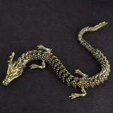 Koperdrakenbeeldje messing desktop Chinese draak figuur Fengshui-draak sculptuur Ambachten-Decoratie-Kantoor Ornament Geluks-Ornament Voor Nieuwjaarscadeau