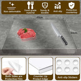 Acryl snijplank, doorzichtige snijplank voor toonbank, 43 x 33 cm, acryl snijplanken met aanslagrand, voor het aanrecht, cadeau, keukengerei, keukengadgets