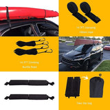 Universal Car Roof Rack for Kayak/Surfboard/Canoe/Skiing with 15ft Lying Straps and Storage Bag