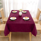 Tafelkleed afwasbaar, rechthoekig, 140 x 180 cm, polyester, tafelkleed, jacquard, tafellinnen, ornamenten, vuilafstotend, onderhoudsvriendelijk, wijnrood