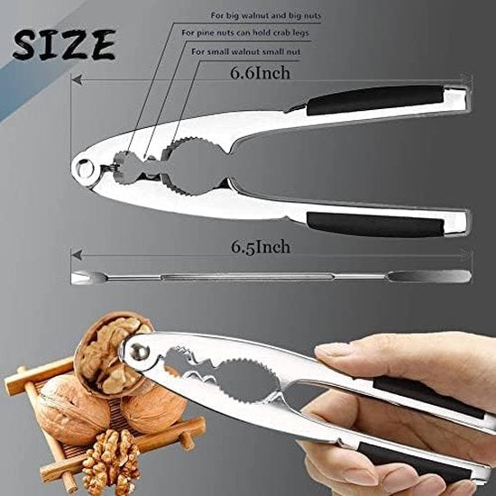 2 x notenkraker walnoten, notenkraker, hoogwaardige notenkraker, notenopener metaal, notenkraker van roestvrij staal, voor noten schaaldieren, notenkraker walnotenkraker