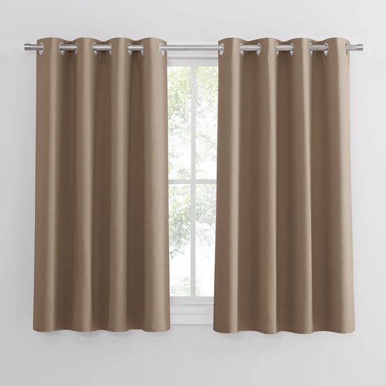 gordijn - curtain ondoorzichtig - opaque set van 2 gordijnen met ogen - set van 2 gordijnen met ringen decoratieve verduisteringsgordijnen voor woonkamer, slaapkamer - decoratieve verduisteringsgordijnen voor de woonkamer, slaapkamer