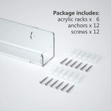 nagellakrek 6 stuks, nagellakorganizer muur, acryl nagellakopslagrek voor maximaal 90 flessen, wandplankorganizer voor nagellak/parfum/lippenstift/etherische oliën, transparant