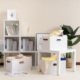 Set van 3 opvouwbare opbergdozen, open plank voor slaapkamer, woonkamer, kinderkamer, badkamer (wit, 33 x 23 x 20 cm) Vertaling: Set van 3 opvouwbare opbergdozen, open plank voor slaapkamer, woonkamer, kinderkamer, badkamer (wit, 33 x 23 x 20 cm)