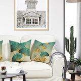 Kussensloop 40 x 40 cm, set van 4 outdoor kussens, sierkussens, linnen kussenhoezen, geometrisch patroon, kussenhoezen voor bank, woonkamer, sierkussen, 40 x 40 cm