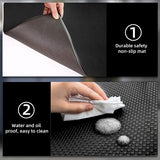 Keukenvliesmatten, set keukenvliesmatten, wasbaar, antislip, loper, stofdichtheid voetmat (2 stuks, zwart, 44 x 75 cm + 44 x 150 cm)