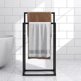 2-Tier Black Freestanding Towel Rails (Two Tiers, Black)