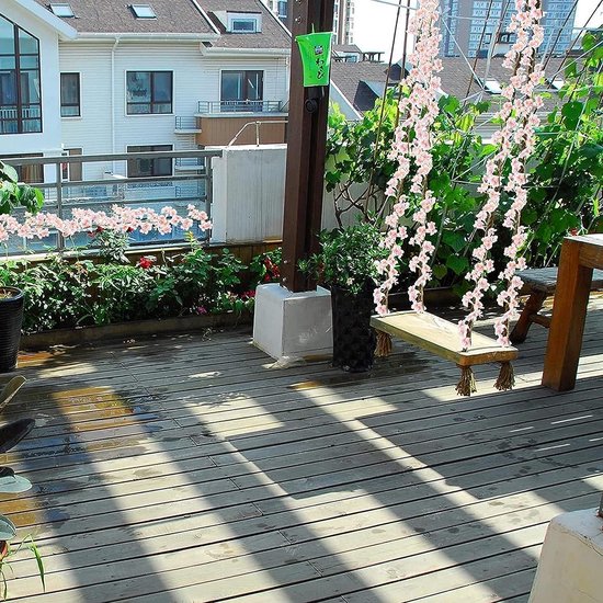 Bloemenslinger, 2 stuks, namaakkersenbloesem, bloemen, zijde, kersenbloesem, sakura, kersenbloesem, hangende wijnslinger, voor decoratie, Kerstmis, bruiloft, tuinfeest, roze