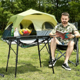 Campingtafel, opvouwbaar, in hoogte verstelbaar, klaptafel, aluminium, 90 x 53 cm, voor 4 personen, gemakkelijk op de camping, inklapbare vouwtafel