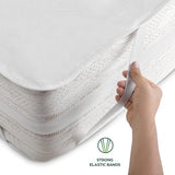 Matrasbeschermer, 180 x 200 cm, 2-delige waterdichte matrasoplegger, katoen, incontinentieonderlegger, wasbaar, vochtbescherming voor bed, bedwaterdicht, matrashoezen, ademend, anti-mijt, hypoallergeen