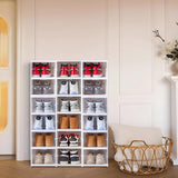 12 schoenendozen, transparant, opvouwbaar, schoenendoos, sneakers, rek, schoenenopslag, organizer, opbergsysteem