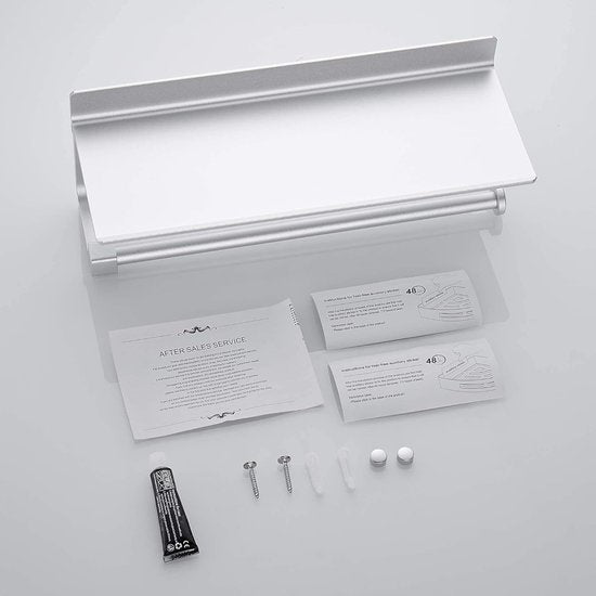 Keukenrolhouder, wandhouder voor papieren rollen, keukenhanddoekhouder met ruime weefseldispenserrollen, zonder boren, voor keuken en badkamer (zilver)