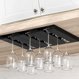 2 stuks wijnglashouders, omgekeerde wijnglashouders, hangende wijnglashouder, voor familie, restaurant, hotel, bar (zwart)