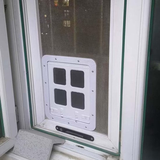 Kattenluik, hondenluik, kattenluik voor insectenbescherming, muggenbeschermingsaccessoires voor katten, kattenluik, binnendeur, vliegenhor, kattenluik voor puppy's en kleine katten (wit)