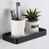 Douchemand zonder boren doucheplank zelfklevende douchebak met roestvrij organizer opslag geen schade gehard glas ruimte aluminium badkameraccessoires 25 cm zwart