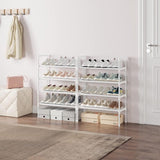 8-laags witte verstelbare schoenenrekken, schoenenopslag, hoge schoenenrek, organizer, plankhouder, standaard voor 24 paar schoenen, 56 x 30 x 140 cm, extra robuuste constructie