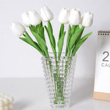 10 stuks kunstbloemen kunsttulp voor bruiloftskamer, thuis, hotel, party, decoratie en doe-het-zelf decoratie (wit 33 cm)