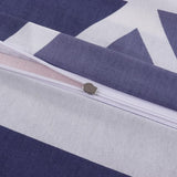 beddengoed 200x200 3-delig blauw - Oeko-TEX 80% katoen & 20% polyester, 1x dekbedovertrek met ritssluiting + 2x kussensloop 50x80 met envelopsluiting, streepmodel