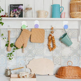 5 stuks kleurrijke wandhaken, zelfklevend, kinderkledinghaken, onbreekbaar, zonder boren, voor badkamer en keuken (5 kleuren)