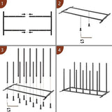 Boot Rack for Tall Boots, Sturdy Metal Boot Stand, Freestanding Boot Rack for Wardrobe, Entryway and Outdoors, Easy to Assemble, Space for 6 Pairs of Boots