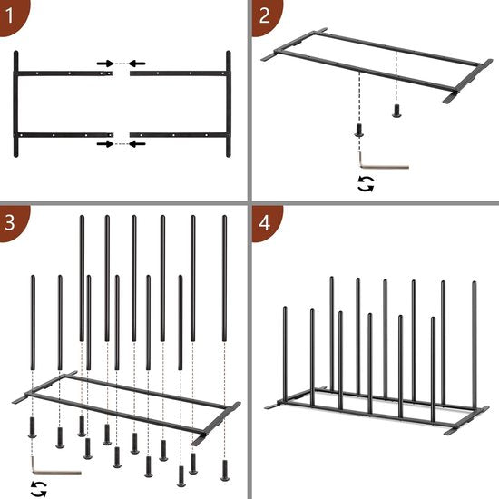 Boot Rack for Tall Boots, Sturdy Metal Boot Stand, Freestanding Boot Rack for Wardrobe, Entryway and Outdoors, Easy to Assemble, Space for 6 Pairs of Boots