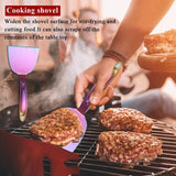 Rainbow BBQ-accessoireset, 5 stuks, roestvrijstalen handgreep met baklite, geen smelten, geen loslaten en hittebestendig, grill-grill-grill-accessoires