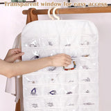 Sieradenorganisator met 80 zakken Transparante hangende organisator Sieradenhouder Opbergtas voor oorbellen Kettingen (wit)