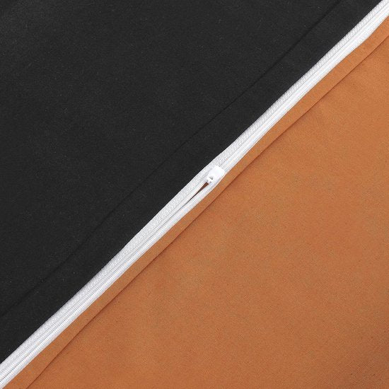 Beddengoed, 135 x 200 cm, 4-delig, zwart, koper, ademend, renforcé beddengoedset met 2 x dekbedovertrek 135 x 200 cm + 2 x kussensloop 80 x 80 cm, zwart, koper