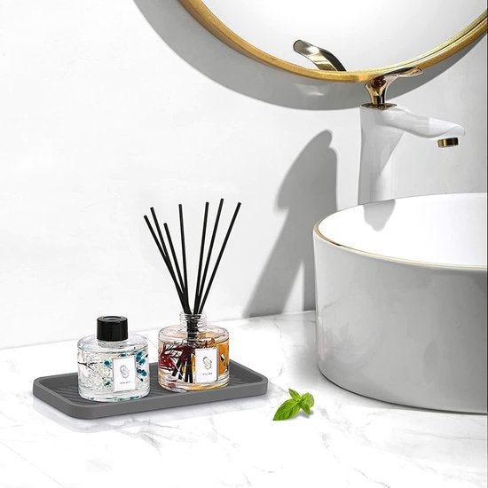 Siliconen spoelbak-organizer, siliconen sponshouder, spoelbak, wastafel, organizer, keuken, vaatwasmachinebestendig, siliconen afdruipmat, voor sponzen, borstels, zeep, 2 stuks (grijs)