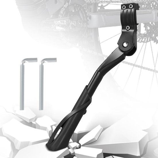 Fietsstandaard 24-29 inch, 3 gaten zijstandaard fiets, aluminium fietsstandaard basis, 35-41cm in hoogte verstelbare fietsstandaard, antislip achterstandaard voor racefiets, MTB, stadsfiets